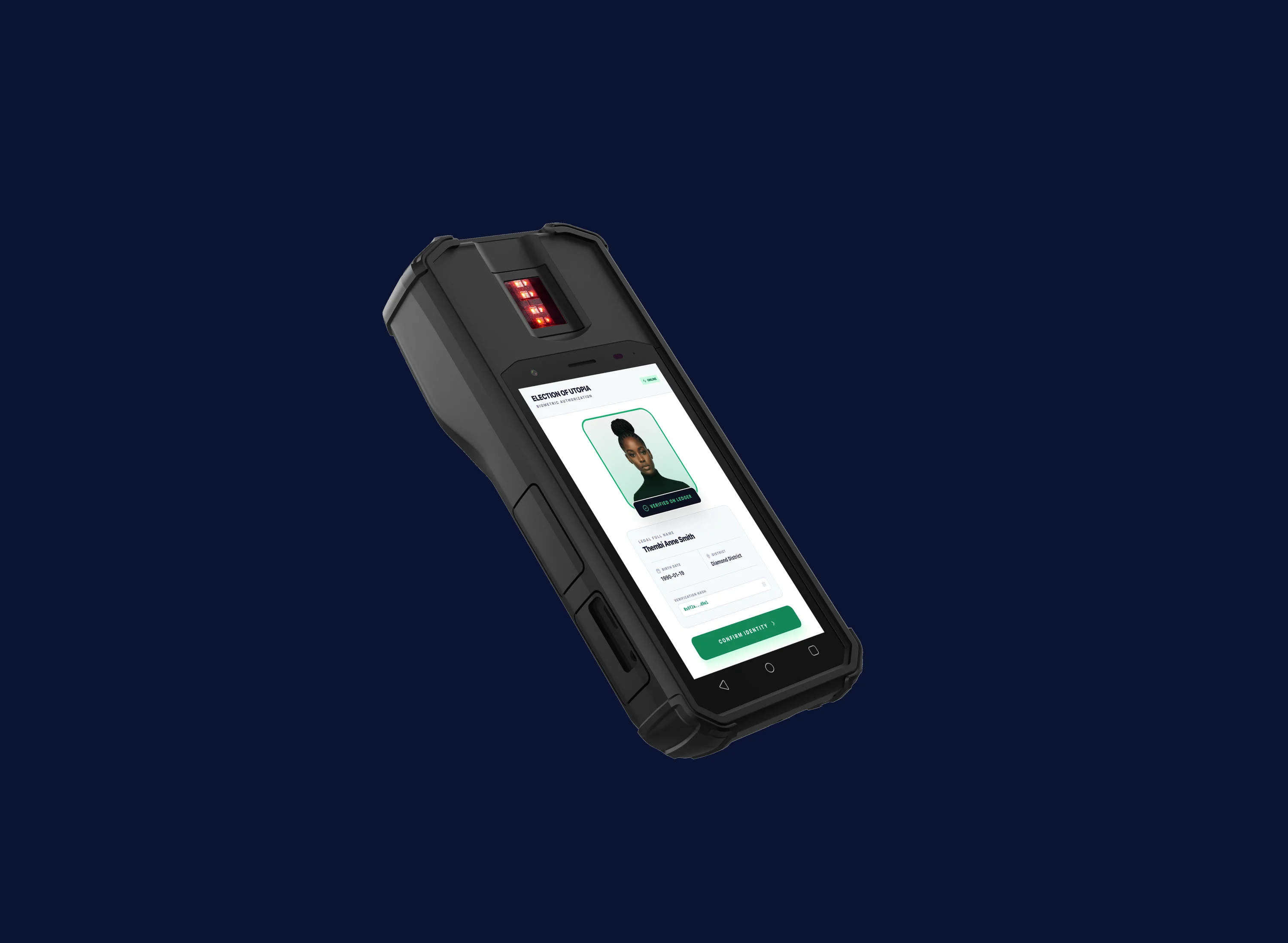 COMET-10 running a live election verification screen